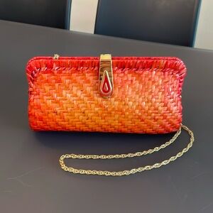 Ombré Woven Clutch/Crossbody Purse
